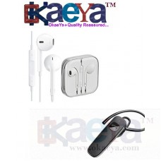 OkaeYa- Earphones With Remote And Mic Wired Headset & K1 Wireless Bluetooth Headset